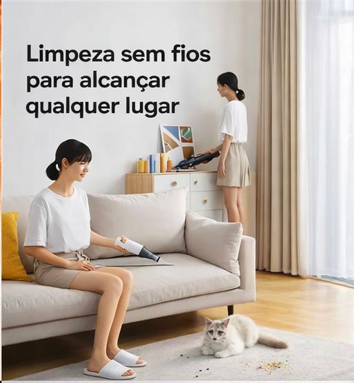 MINI ASPIRADOR PORTÁTIL SEM FIO- LIMPEZA PODEROSA PARA CARRO E CASA