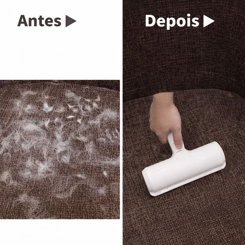 ROLO REMOVEDOR DE PELO DE ANIMAIS REULTILIZÁVEL- LIMPEZA RAPIDA PARA SOFAS, ROUPA E CARRO