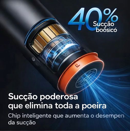 MINI ASPIRADOR PORTÁTIL SEM FIO- LIMPEZA PODEROSA PARA CARRO E CASA