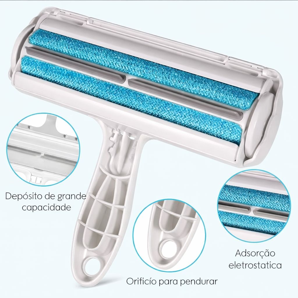 ROLO REMOVEDOR DE PELO DE ANIMAIS REULTILIZÁVEL- LIMPEZA RAPIDA PARA SOFAS, ROUPA E CARRO