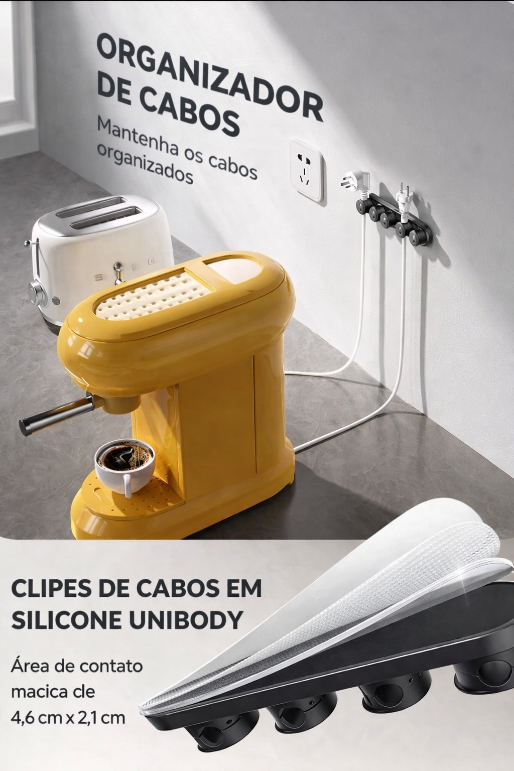 Organizador Magnético de Cabos – Mesa Sempre Organizada